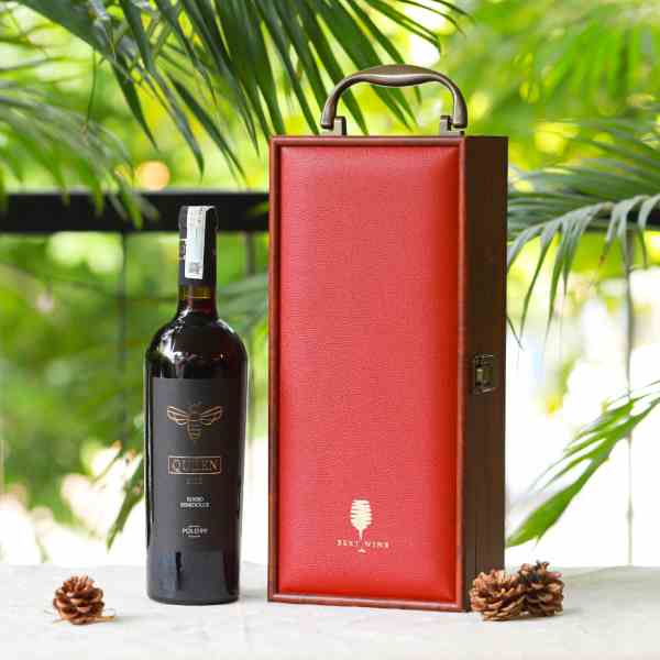 Rượu vang Ý Queen Bee Rosso Vino Da Tavola kèm hộp da Classical